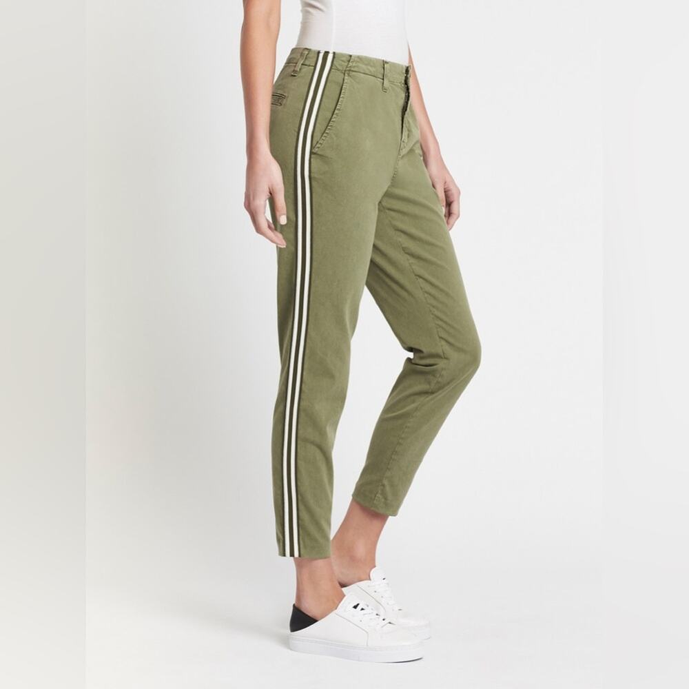 NWT Lagence Jem High Rise Trouser Army Green Brigade Side Stripe Pants Size 26